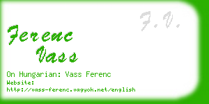 ferenc vass business card